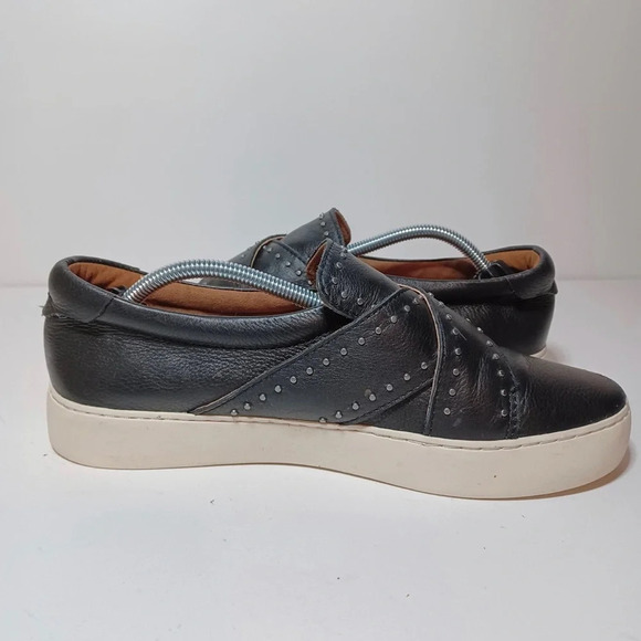 Frye NINA Leather Slip-on Studded Sneaker Black Women's Size 9M - Picture 7 of 10